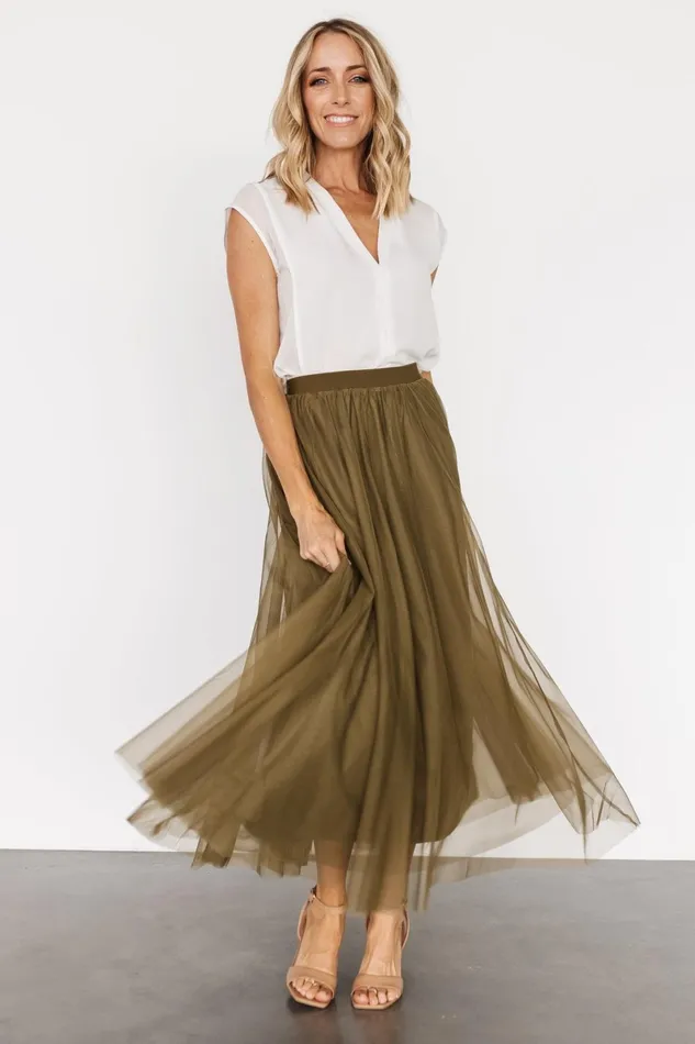Mila Tulle Skirt Olive Women Baltic Born Skirts