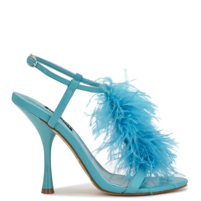 Million Ankle Strap Heeled Sandals Teal Women Nine West Heeled
