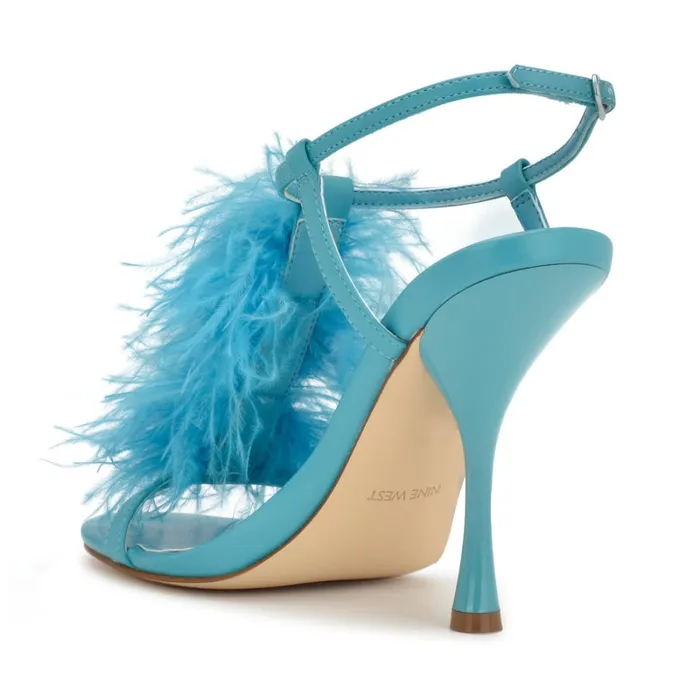 Million Ankle Strap Heeled Sandals Teal Women Nine West Heeled Million Ankle Strap Heeled Sandals Teal Women Nine West Heeled