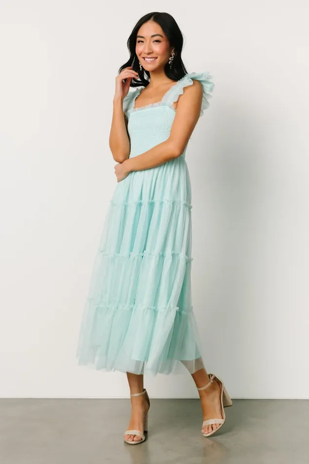 Mindi Tulle Midi Dress Sea Blue Women Baltic Born Wedding Guest Mindi Tulle Midi Dress Sea Blue Women Baltic Born Wedding Guest