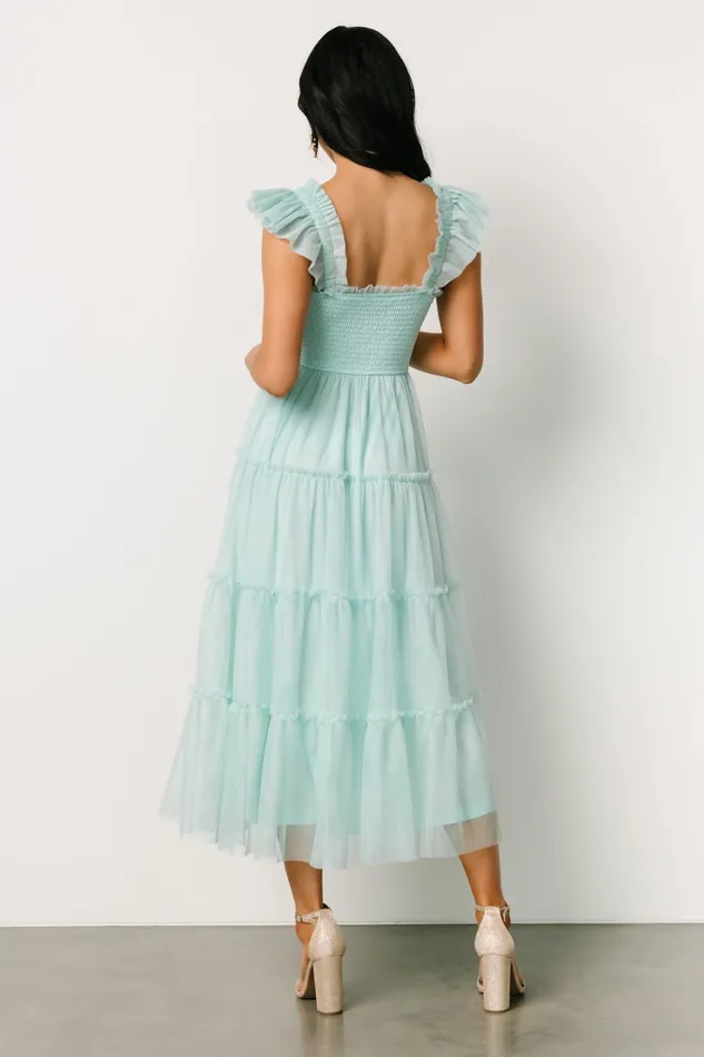 Mindi Tulle Midi Dress Sea Blue Women Baltic Born Wedding Guest Mindi Tulle Midi Dress Sea Blue Women Baltic Born Wedding Guest