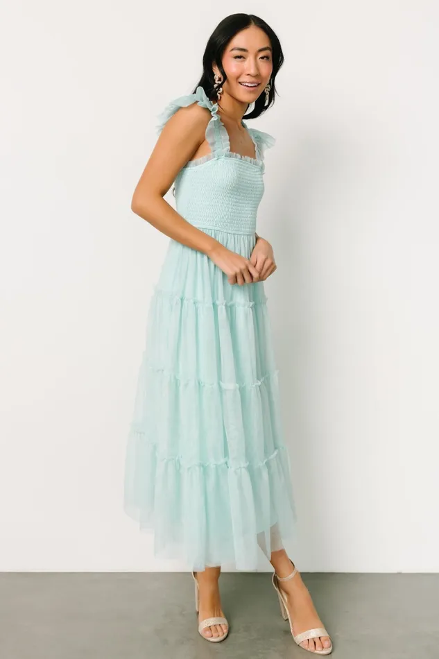 Mindi Tulle Midi Dress Sea Blue Women Baltic Born Wedding Guest Mindi Tulle Midi Dress Sea Blue Women Baltic Born Wedding Guest