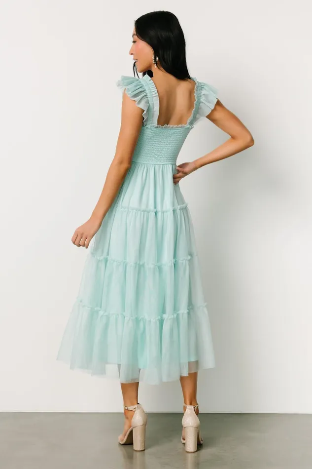 Mindi Tulle Midi Dress Sea Blue Women Baltic Born Wedding Guest Mindi Tulle Midi Dress Sea Blue Women Baltic Born Wedding Guest