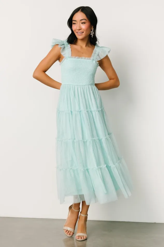 Mindi Tulle Midi Dress Sea Blue Women Baltic Born Wedding Guest Mindi Tulle Midi Dress Sea Blue Women Baltic Born Wedding Guest