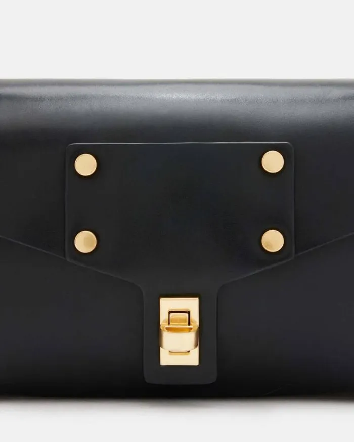 Miro Mini Leather Crossbody Bag Black Women AllSaints Handbags and Wallets