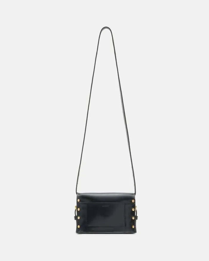 Miro Mini Leather Crossbody Bag Black Women AllSaints Handbags and Wallets