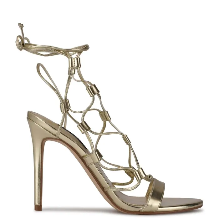 Mix Ankle Wrap Sandals Platino Women Nine West Dress