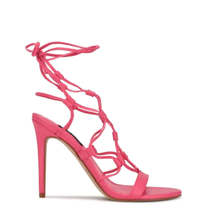 Mix Ankle Wrap Sandals Wow Pink Women Nine West High Heels