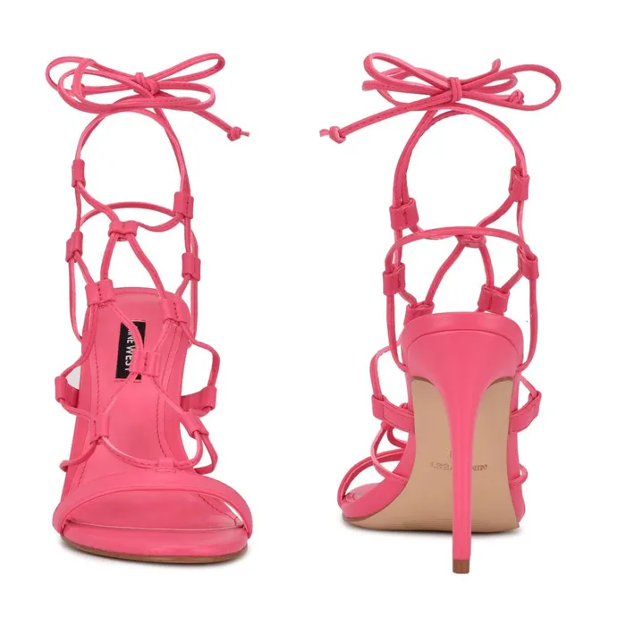 Mix Ankle Wrap Sandals Wow Pink Women Nine West High Heels Mix Ankle Wrap Sandals Wow Pink Women Nine West High Heels