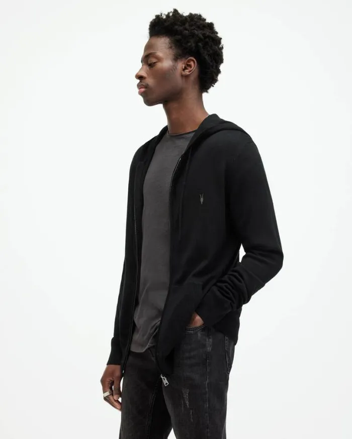 Mode Merino Zip Up Ramskull Hoodie Black Men AllSaints Sweatshirts and Hoodies Mode Merino Zip Up Ramskull Hoodie Black Men AllSaints Sweatshirts and Hoodies