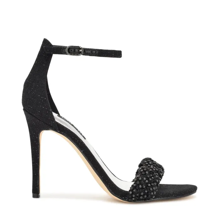 Morelov Heeled Sandals Black Crystal Women Nine West Heeled