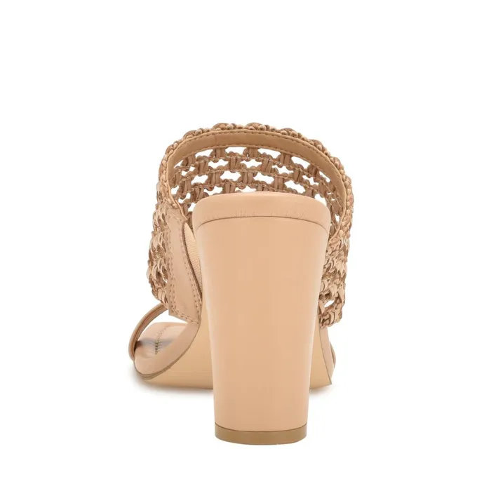Mylas Heeled Slide Sandals Light Natural Women Nine West High Heels Mylas Heeled Slide Sandals Light Natural Women Nine West High Heels