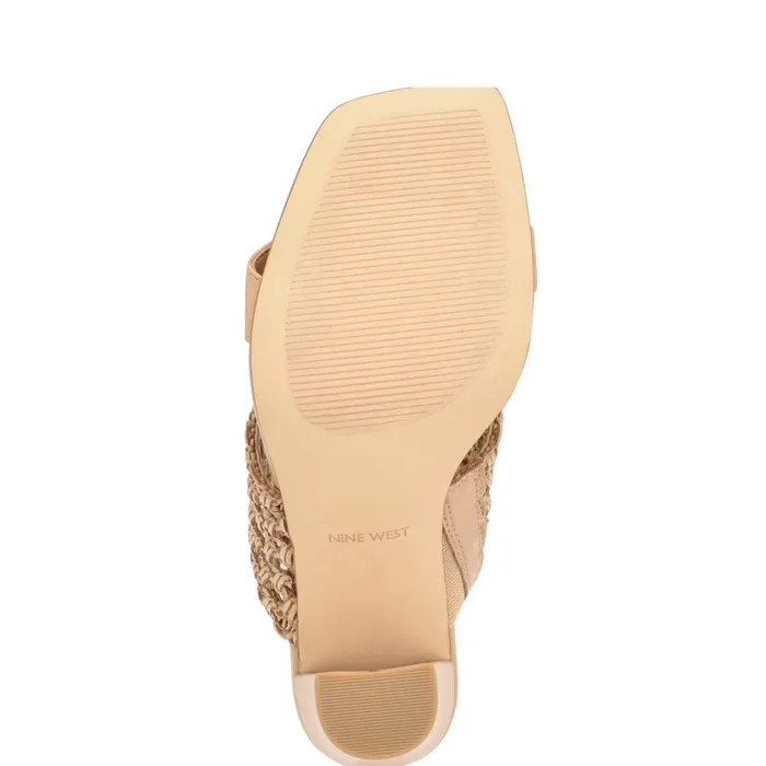 Mylas Heeled Slide Sandals Light Natural Women Nine West High Heels Mylas Heeled Slide Sandals Light Natural Women Nine West High Heels