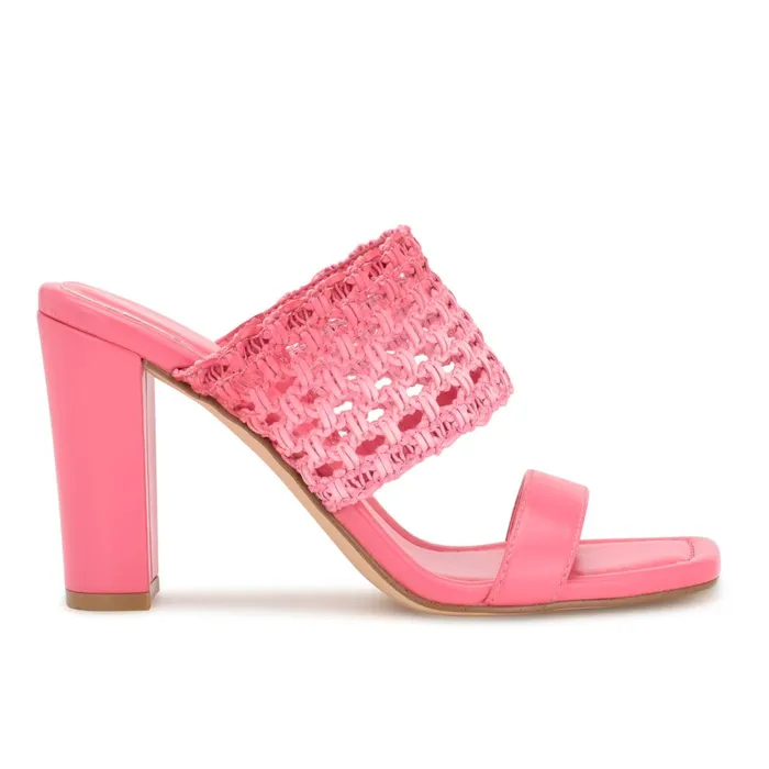 Mylas Heeled Slide Sandals Pink Ombre Women Nine West Sandals