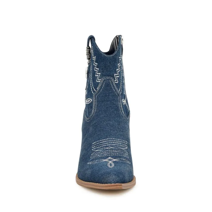 Nallas Western Booties Dark Blue Women Nine West Boots and Booties Nallas Western Booties Dark Blue Women Nine West Boots and Booties