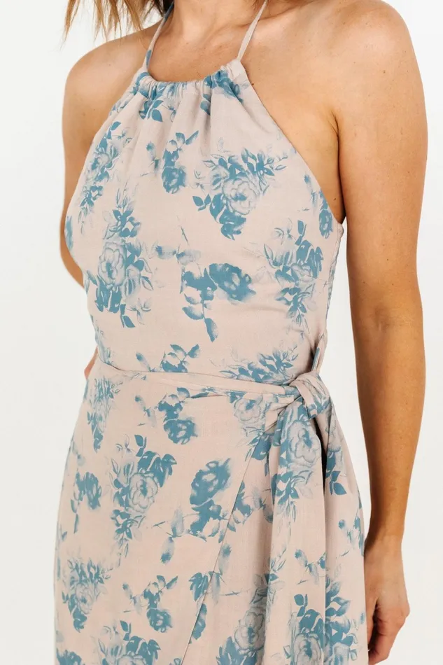 Nicole Faux Wrap Midi Dress Natural Blue Women Baltic Born Midi Dresses Nicole Faux Wrap Midi Dress Natural Blue Women Baltic Born Midi Dresses