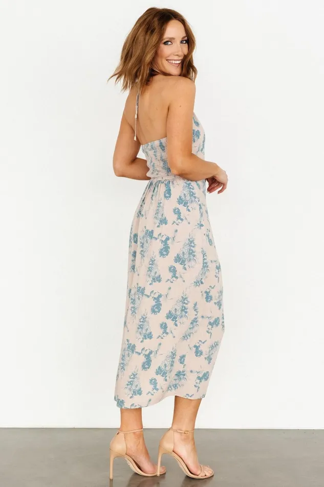 Nicole Faux Wrap Midi Dress Natural Blue Women Baltic Born Midi Dresses Nicole Faux Wrap Midi Dress Natural Blue Women Baltic Born Midi Dresses