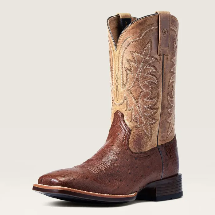 Night Life Ultra Western Boot Antique Tabac Sq Ostrich Men Ariat Western Boots