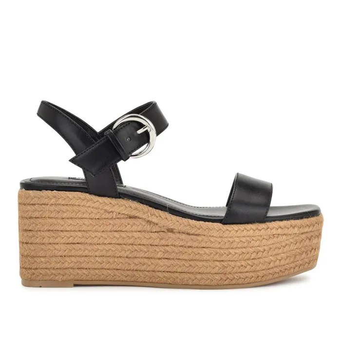 Nillo Espadrille Wedge Sandals Black Women Nine West Wedges