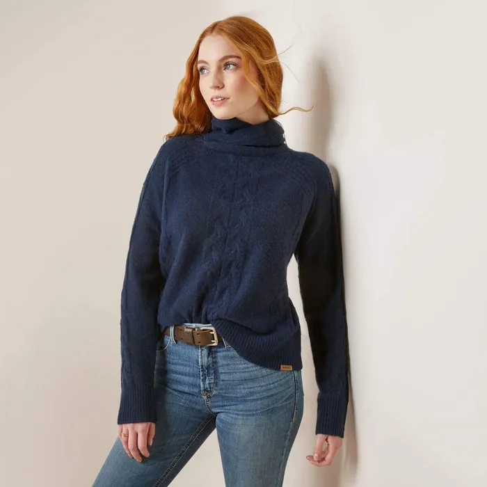 Novato Sweater Navy Heather Women Ariat Sweaters and Cardigans