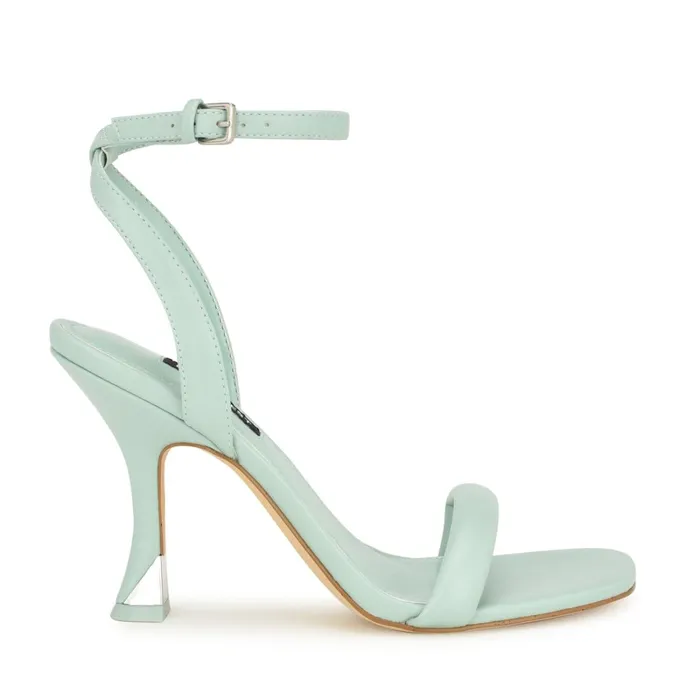 Nyra Ankle Strap Sandals Light Green Women Nine West Heeled