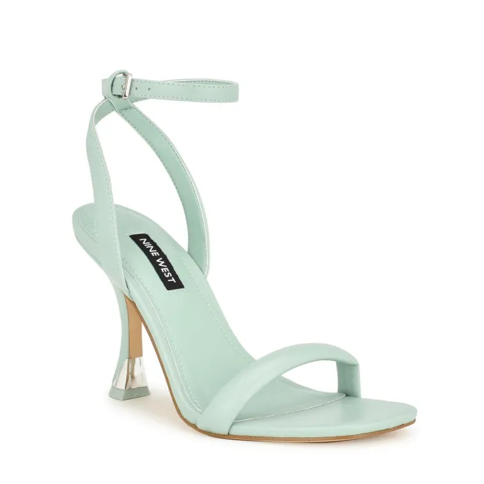 Nyra Ankle Strap Sandals Light Green Women Nine West Heeled Nyra Ankle Strap Sandals Light Green Women Nine West Heeled