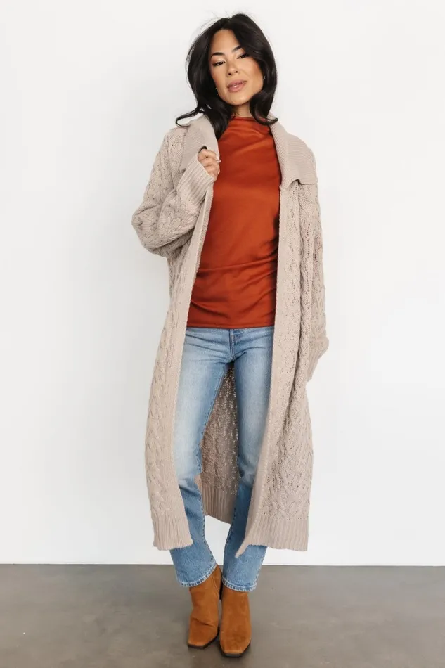 Oakley Long Cardigan Oatmeal Women Baltic Born Cardigans Oakley Long Cardigan Oatmeal Women Baltic Born Cardigans