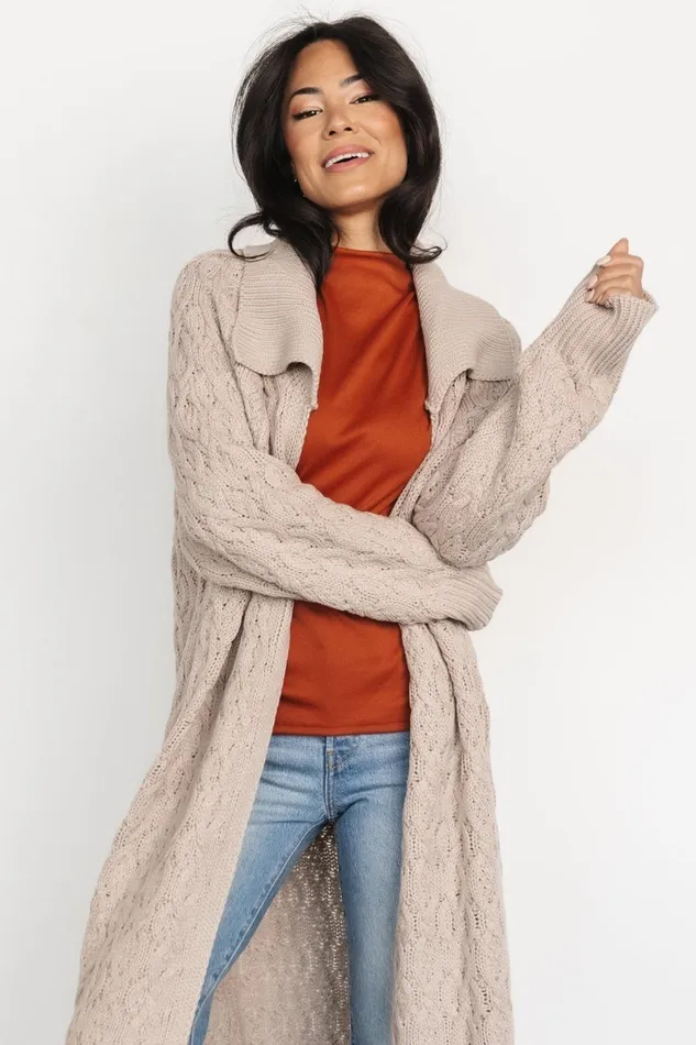 Oakley Long Cardigan Oatmeal Women Baltic Born Cardigans Oakley Long Cardigan Oatmeal Women Baltic Born Cardigans