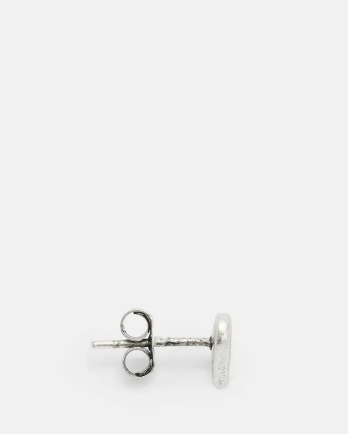 Obi Sterling Silver Heart Stud Earring Warm Silver Men AllSaints Jewelry