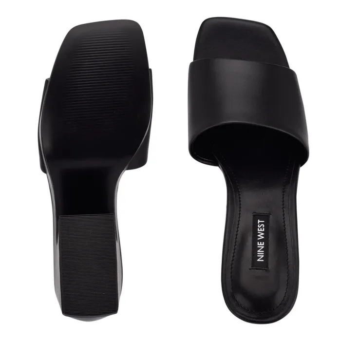 Oklee Platform Slide Sandals Black Women Nine West Platforms Oklee Platform Slide Sandals Black Women Nine West Platforms