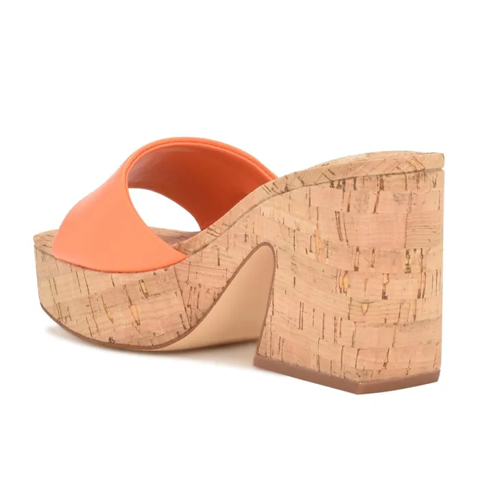 Oklee Platform Slide Sandals Perfect Orange Women Nine West Casual Oklee Platform Slide Sandals Perfect Orange Women Nine West Casual