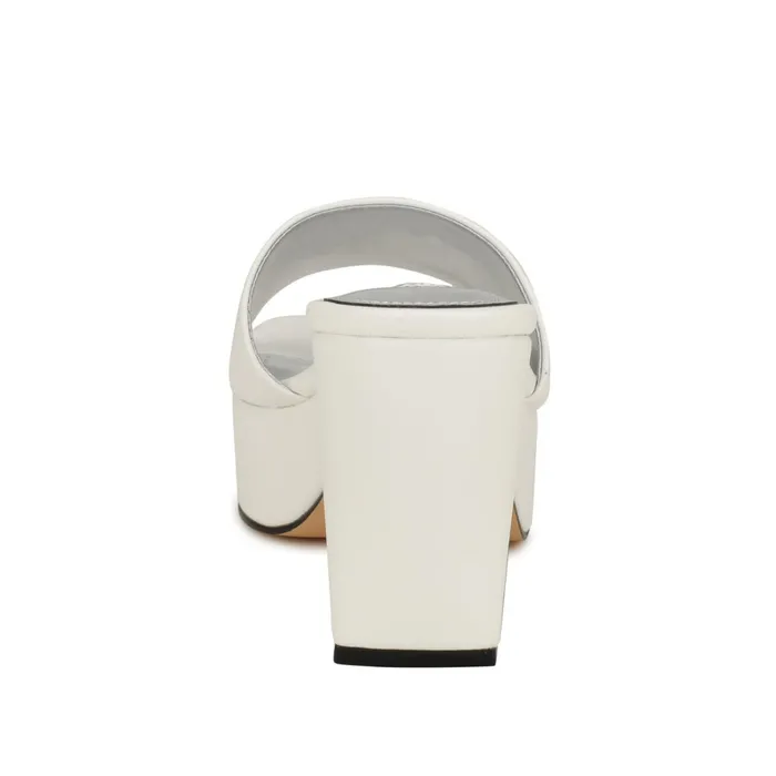 Oklee Platform Slide Sandals White Women Nine West Casual Oklee Platform Slide Sandals White Women Nine West Casual