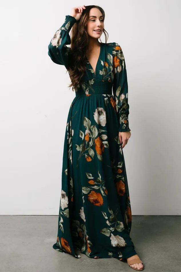 Olivia Maxi Dress Deep Topaz Floral Women Baltic Born Bump Friendly Olivia Maxi Dress Deep Topaz Floral Women Baltic Born Bump Friendly