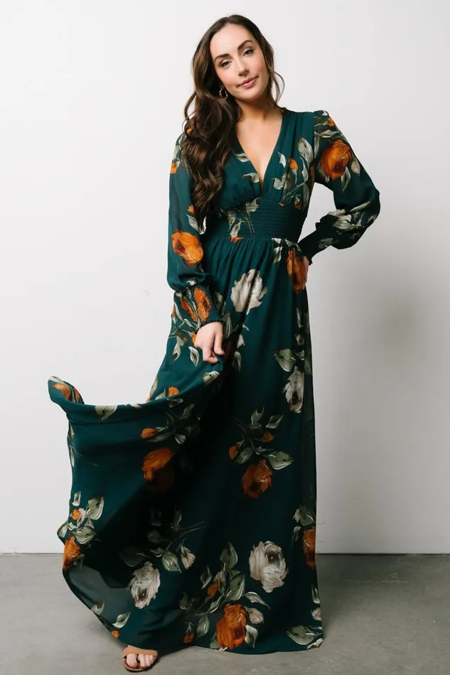 Olivia Maxi Dress Deep Topaz Floral Women Baltic Born Bump Friendly Olivia Maxi Dress Deep Topaz Floral Women Baltic Born Bump Friendly