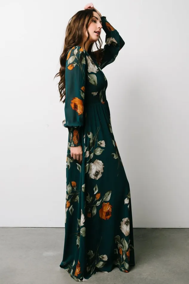 Olivia Maxi Dress Deep Topaz Floral Women Baltic Born Bump Friendly Olivia Maxi Dress Deep Topaz Floral Women Baltic Born Bump Friendly