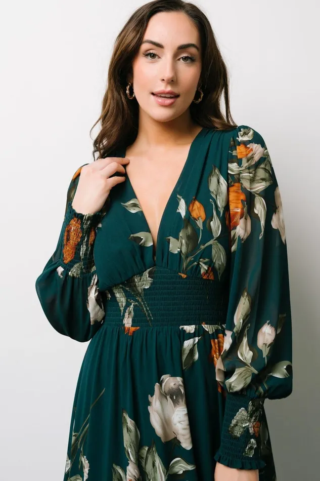 Olivia Maxi Dress Deep Topaz Floral Women Baltic Born Wedding Guest Olivia Maxi Dress Deep Topaz Floral Women Baltic Born Wedding Guest