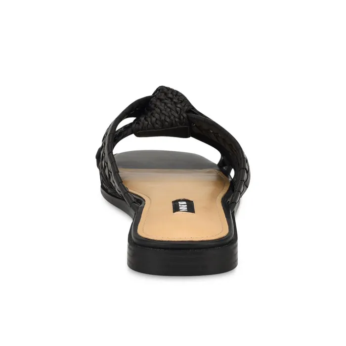 Olson Knotted Flat Slide Sandals Black Women Nine West Casual Olson Knotted Flat Slide Sandals Black Women Nine West Casual