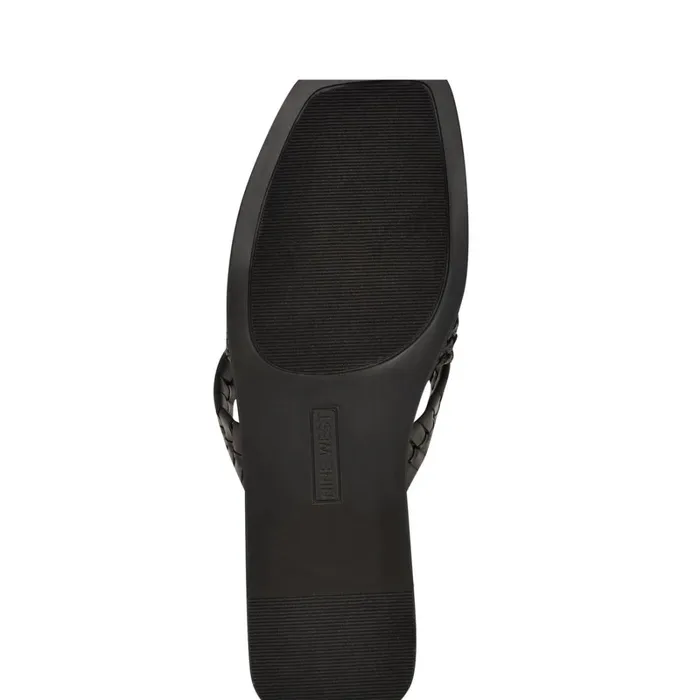 Olson Knotted Flat Slide Sandals Black Women Nine West Casual Olson Knotted Flat Slide Sandals Black Women Nine West Casual
