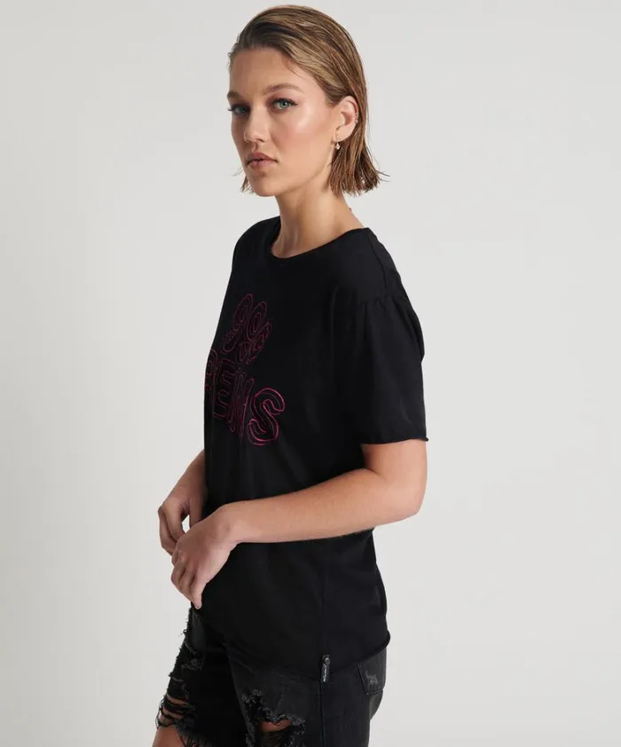 One Teaspoon Basic Tees 99 CENT DREAMS ORGANIC EMBROIDERED TEE 8211 Women One Teaspoon Basic Tees 99 CENT DREAMS ORGANIC EMBROIDERED TEE 8211 Women