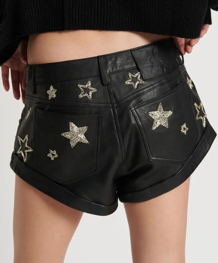 One Teaspoon Bottoms ALL STAR HAND EMBELLISHED LEATHER BANDIT 8211 Women One Teaspoon Bottoms ALL STAR HAND EMBELLISHED LEATHER BANDIT 8211 Women