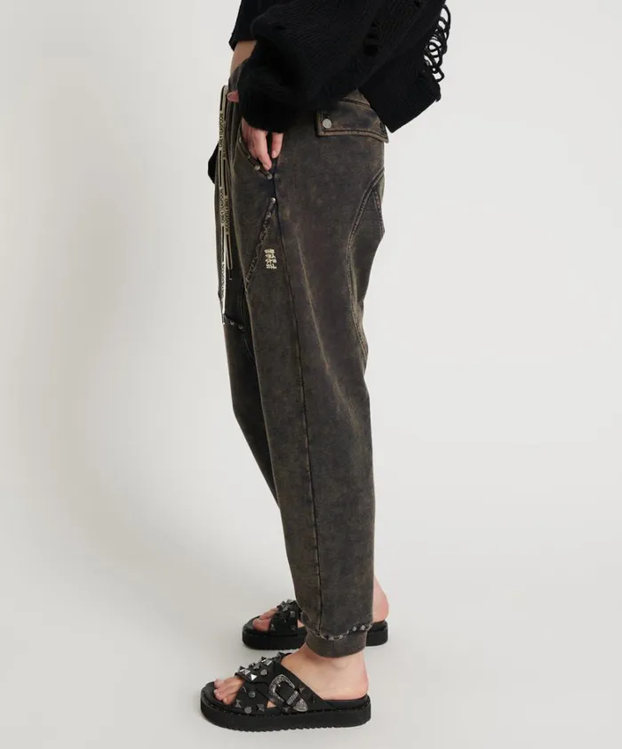 One Teaspoon Bottoms CHARCOAL STUDDED TRACKPANTS 8211 Women One Teaspoon Bottoms CHARCOAL STUDDED TRACKPANTS 8211 Women