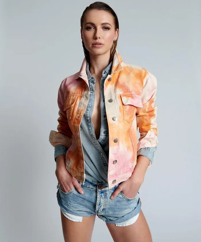 One Teaspoon Denim Jackets TIE DYE MIND FREQUENCIES DENIM TRUCKER JACKET 8211 Women