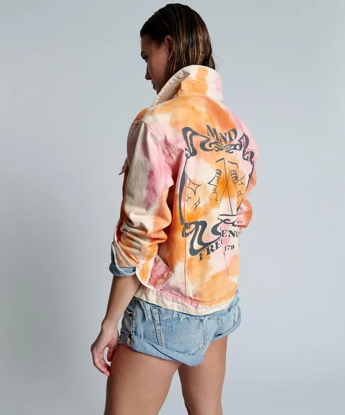 One Teaspoon Denim Jackets TIE DYE MIND FREQUENCIES DENIM TRUCKER JACKET 8211 Women One Teaspoon Denim Jackets TIE DYE MIND FREQUENCIES DENIM TRUCKER JACKET 8211 Women