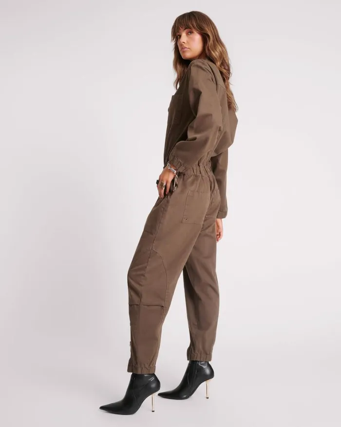 One Teaspoon Denim Jumpsuits KHAKI DARK ROMANCE JUMPSUIT 8211 Women