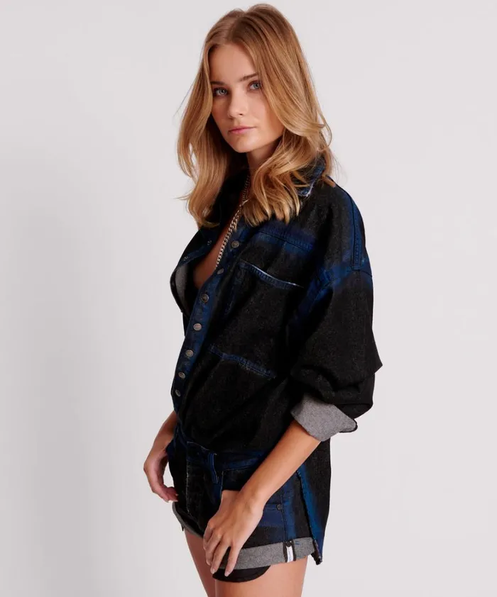 One Teaspoon Denim Shirts BLUE PUNK DARIA DENIM SHIRT 8211 Women One Teaspoon Denim Shirts BLUE PUNK DARIA DENIM SHIRT 8211 Women