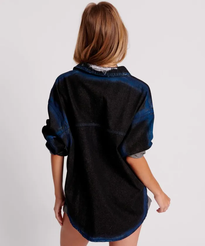 One Teaspoon Denim Shirts BLUE PUNK DARIA DENIM SHIRT 8211 Women One Teaspoon Denim Shirts BLUE PUNK DARIA DENIM SHIRT 8211 Women