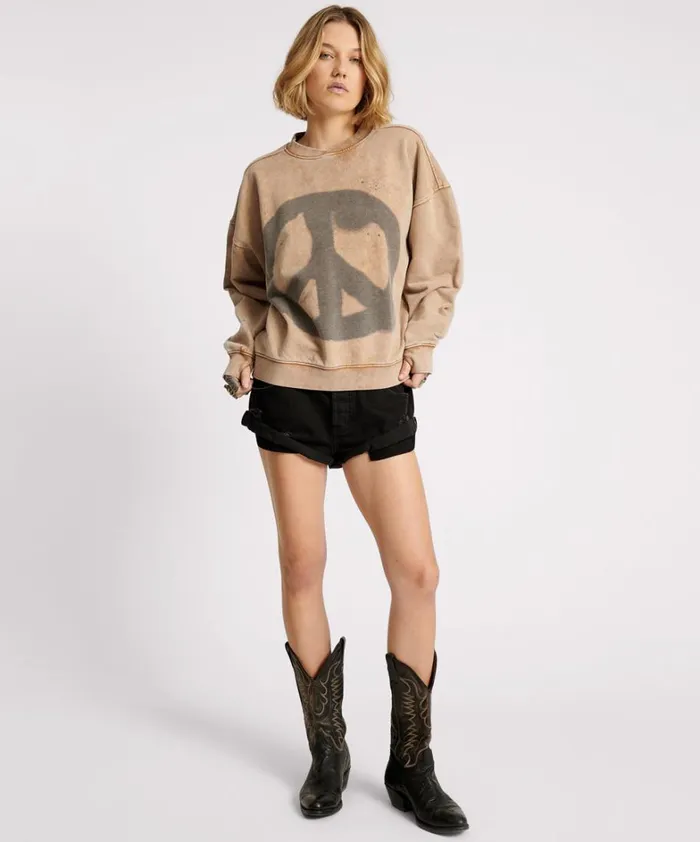 One Teaspoon Hoodies And Sweats PEACE RETRO SWEATER 8211 Women One Teaspoon Hoodies And Sweats PEACE RETRO SWEATER 8211 Women