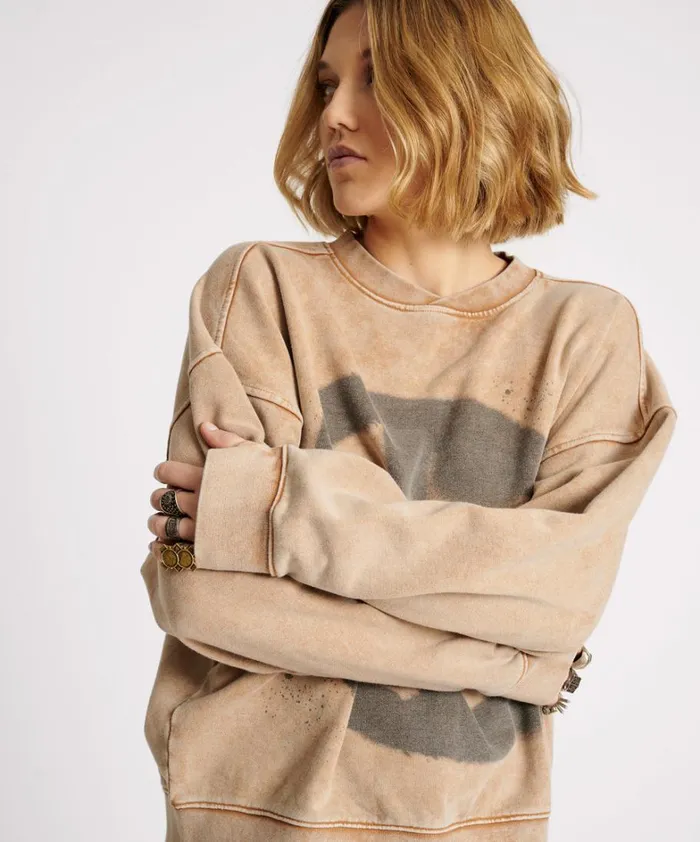 One Teaspoon Hoodies And Sweats PEACE RETRO SWEATER 8211 Women One Teaspoon Hoodies And Sweats PEACE RETRO SWEATER 8211 Women