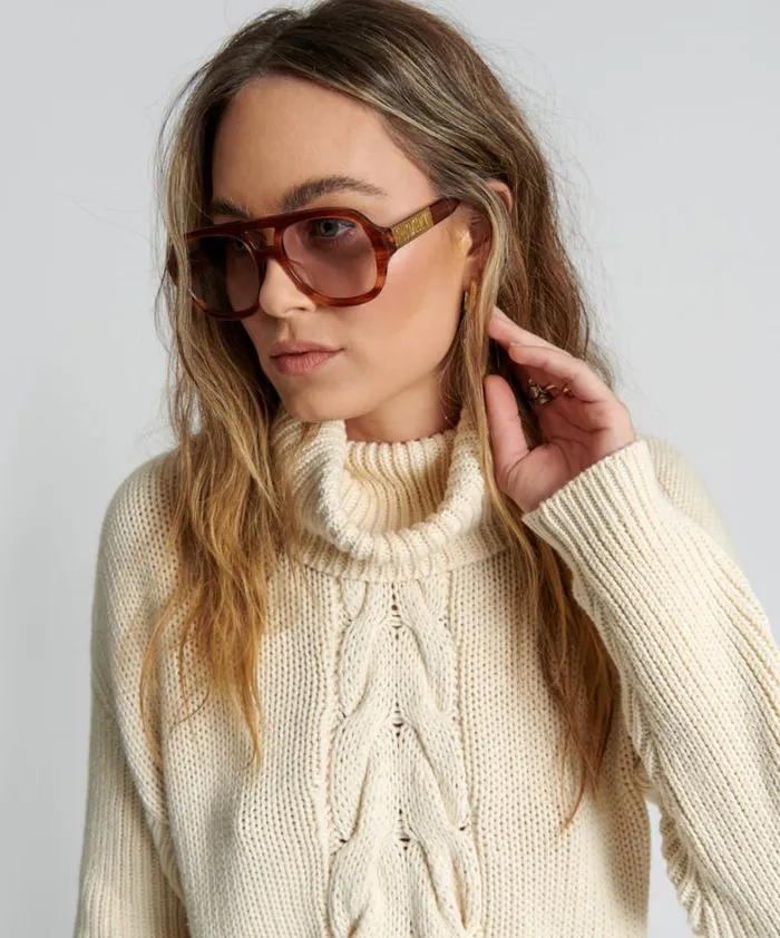 One Teaspoon Knitwear POISON CABLE KNIT SWEATER CREAM 8211 Women One Teaspoon Knitwear POISON CABLE KNIT SWEATER CREAM 8211 Women