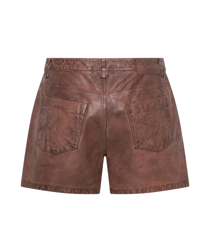 One Teaspoon Leather VINTAGE BROWN LEATHER SHORTS 8211 Women One Teaspoon Leather VINTAGE BROWN LEATHER SHORTS 8211 Women